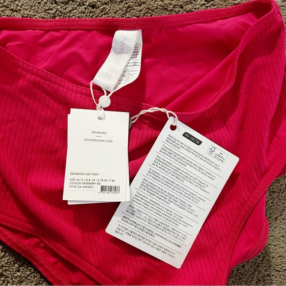 Zimmermann | US 6-8 | raspberry rib bikini bottom - Picture 4 of 5